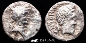 Mark Antony and Cleopatra Silver Denarius 2.60 g., 17 mm. Alexandria 34 B.C. VF
