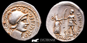 Pompeius Magnus Silver Denarius 3,92 g. 20 mm. Hispania 46-45 B.C. AU (About Uncirculated)