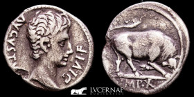 Augustus Silver AR Denarius 3.55 g • 19 mm Lugdunum 15-13 BC. Near extremely fine