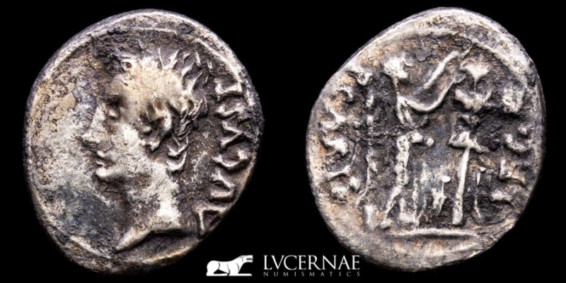 Augustus Silver Quinarius 1.59 g., 14 mm. Emerita 25-23 B.C. Good very fine
Rom...