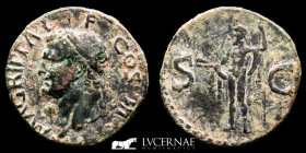 Agripa Bronze As 10.85 g. 25 mm. Rome 37-41 A.D. Good very fine