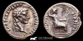 Tiberius Silver Denarius 3.27 g., 18 mm. Lugdunum 14-37 A.D. gVF