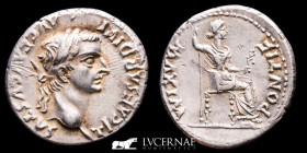 Tiberius Silver Denarius 3.69 g., 18 mm. Lugdunum 14-37 A.D. gVF
