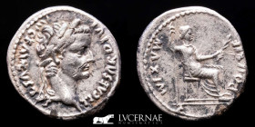 Tiberius Silver Denarius 3.74 g., 19 mm. Lugdunum 14-37 A.D. gVF