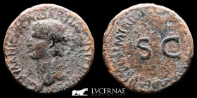 Germanicus Bronze As 13.68 g. 26 mm. Rome +19 AD Good very fine (MBC)