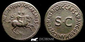 Nero & Drusus Caesares Æ Bronze Dupondius 14.54 g. 29 mm. Rome 37-38 A.D. nEF