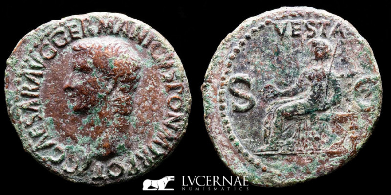 Caligula Bronze As 9.44 g., 30 mm. Rome 37-38 A.D. gVF
Roman Empire - Caligula ...