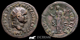 Vespasian (69-79 A.D.) Bronze Dupondius 12.88 g., 27 mm. Rome 74 A.D. Good very fine