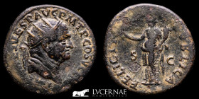 Vespasian (69-79 A.D.) Bronze Dupondius 11.42 g., 27 mm. Rome 74 A.D. Good very fine