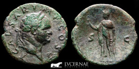 Titus as Caesar (Vespasian 69-79 A.D.) Æ Bronze Æ As 8.16 g., 27 mm. Rome 76 A.D. Good very fine (MBC)