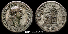 Trajan Bronze Sestertius 24.23 g., 33 mm. Rome 98-99 A.D. EF