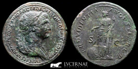Trajan Bronze Sestertius 26.75 g., 34 mm. Rome 116/7 AD GVF