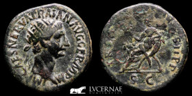 Trajan Æ Bronze Dupondius 13.28 g., 28 mm. Rome 98-99 A.D. gVF
