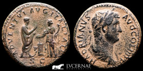 Hadrian Bronze Sestertius 24.87 g., 31 mm. Rome 117-138 A.D. gVF