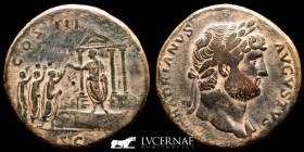 Hadrian Æ Bronze Sestertius 28.80 g. 33 mm. Rome 124 gVF