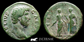 Aelius Bronze Sestertius 23.13 g., 31 mm. Rome 136-138 A.D. Good very fine