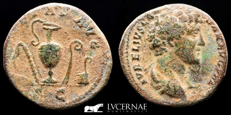 Marcus Aurelius Bronze As 10.95 g., 25 mm. Rome 161-180 A.D. Good very fine
Rom...