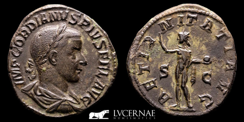 Gordian III Bronze Sestertius 17.30 g., 30 mm. Rome 238-244 A.D. nEF
Roman Empi...