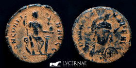 Honorius Bronze Front bust 1,79 g., 18 mm. Antioch 393-423 A.D. Good very fine (MBC+)