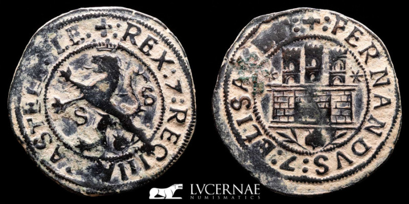 Catholic kings Copper 2 Maravedís 3,69 g. 24 mm. Sevilla 1474-1504 EF
Spain - C...