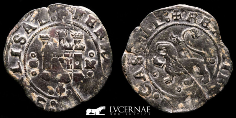 Catholic kings Copper 2 Maravedís 3,95 g. 26 mm. Granada 1474-1504 Good very fin...