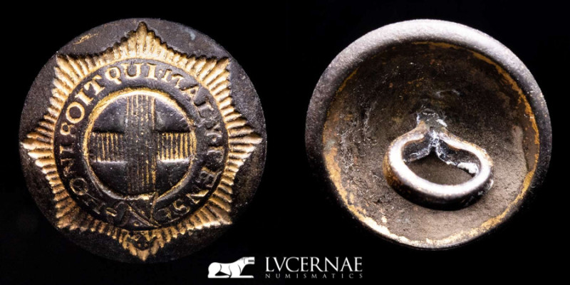 British Army in Spain, cooper alloy button 2,83 g. 15 mm. London 1808-1814 extre...