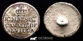 Spain Copper button 16 mm. Seville XIX century VF