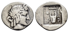 Hemidrachm AR
Lycian League, Cragus (48-42 BC), Λ – Y, Laureate head of Apollo right / K – P, Lyre to left star frond; to right palm, within incuse s...