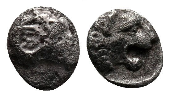Tetartemorion AR
Caria, uncertain mint, c. 450-400 BC
6 mm, 0,23 g