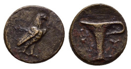 Bronze AE
Aeolis, Kyme, c. 320-250 BC
11 mm, 1 g