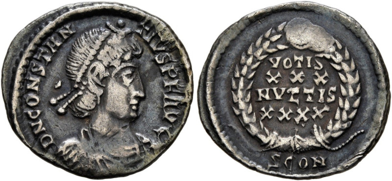 Siliqua AR
Constantius II (337-361), Arelate, 358-361. D N CONSTAN-TIVS P F AVG...
