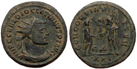 Bronze AE
Diocletian (284-305), post-reform radiate, Alexandria, IMP C DIOCLETIANVS P F AVG, radiate, draped and cuirassed bust of Diocletian right/ ...