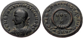 Follis Æ
Constantine II (Caesar, 317-337), Thessalonica, 324, CONSTANTINVS IVN NOB C, laureate, draped and cuirassed bust of Constantine II left / CA...