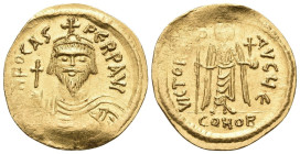 Solidus AV
Phocas (602-610), Constantinople, 5th officina (E), 607-610. d N FOCAS PERP AVI Crowned, draped and cuirassed bust of Phocas facing, holdi...