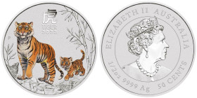 1/2 OZ AR
Australia, Lunar III, Tiger, 50 Cents, 2022
15,60 g
