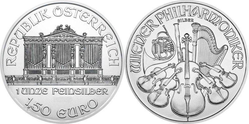 1 OZ AR
Austria, 1,50 Euro, Wiener Philharmoniker
31,10 g