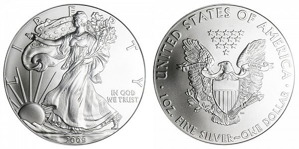 1 OZ AR
USA, Walking Liberty / Eagle, 2009
40 mm, 31,10 g