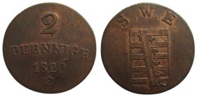 2 Pfennige Cu
1826