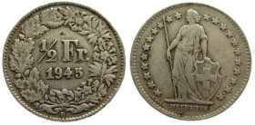 ½ Franken
Switzerland, 1945, Silver 835/1000