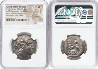 THRACIAN KINGDOM. Lysimachus (305-281 BC). AR tetradrachm (29mm, 16.42 gm, 12h). NGC Choice VF 5/5 - 3/5, scratch. Early posthumous issue of uncertain...