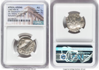 ATTICA. Athens. Ca. 440-404 BC. AR tetradrachm (24mm, 17.16 gm, 3h). NGC AU 5/5 - 5/5. Mid-mass coinage issue. Head of Athena right, wearing earring, ...