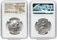 IONIA. Miletus. Ca. late 3rd-early 2nd centuries BC. AR tetradrachm (33mm, 12h). NGC Choice VF, die shift, scratch. Late posthumous issue in the name ...