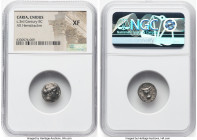 CARIA. Cnidus. ca. 3rd century BC. AR hemidrachm (13mm, 11h). NGC XF. Panthanes, magistrate. Head of Aphrodite right, hair gathered in sphendone with ...