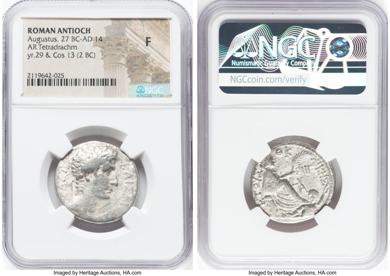 SYRIA. Antioch. Augustus (27 BC-AD 14). AR tetradrachm (27mm, 12h). NGC Fine. Da...