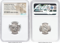 C. Antestius (ca. 146 BC). AR denarius (20mm, 3.78 gm, 1h). NGC VF 5/5 - 3/5. Rome. C•ANTESTI (ANTE ligate), head of Roma right, wearing pendant earri...