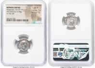 Vespasian (AD 69-79). AR denarius (17mm, 3.04 gm, 6h). NGC Choice Fine 5/5 - 3/5. Rome, AD 70. IMP CAESAR VESPASIANVS AVG, laureate head of Vespasian ...