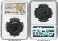 Titus, as Augustus (AD 79-81). AE sestertius (34mm, 24.83 gm, 5h). NGC Choice Fine 5/5 - 3/5. Rome, AD 80-81. IMP T CAES VESP AVG P M TR P P P COS VII...