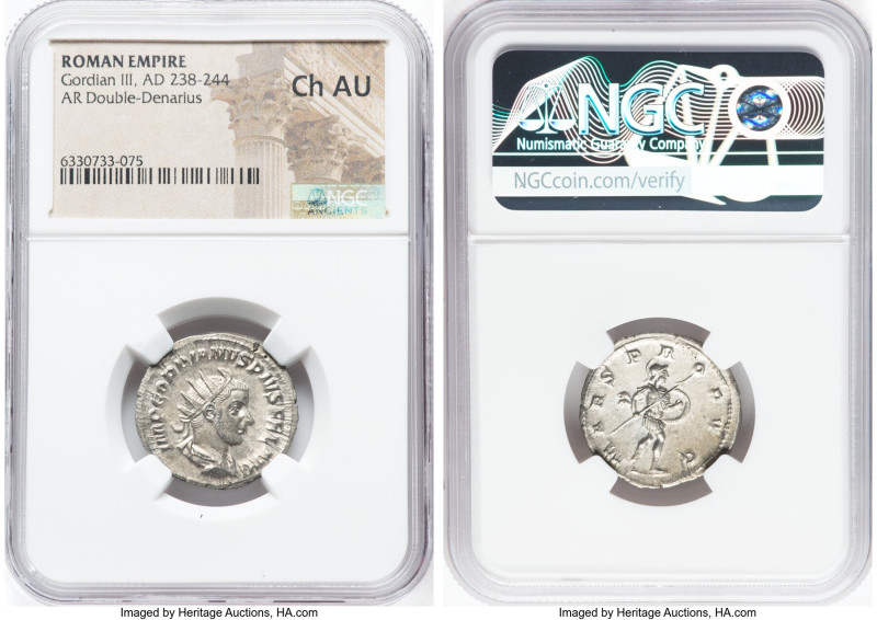 Gordian III (AD 238-244). AR antoninianus (23mm, 12h). NGC Choice AU. Rome, AD 2...