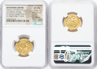 Phocas (AD 602-610). AV light-weight solidus of 23-siliquae (21mm, 4.25 gm, 7h). NGC Choice AU 4/5 - 3/5, clipped. Constantinople, 8th officina, AD 60...