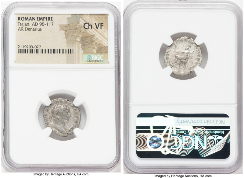 ANCIENT LOTS. Roman Imperial. Trajan (AD 98-117). Lot of five (5) AR denarii. NG...